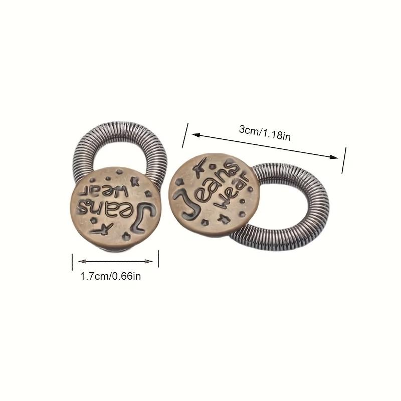 5pcs Fashionable Metal Button Waist Extenders, Adjustable & Stretchable for Women's Pants, Durable Metal with Star Engraving