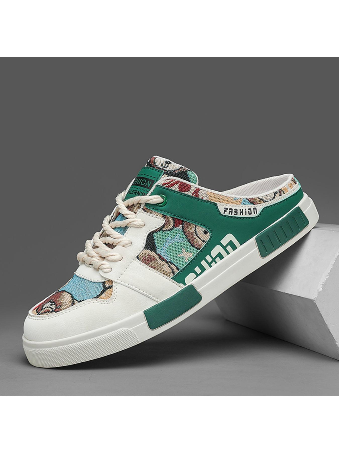 Summer Men's Half Slippers Fashion Large Size Non-Slip Breathable Casual Slippers, Stylish Comfortable Footwear for Daily Wear, Mesh Breathable Slides