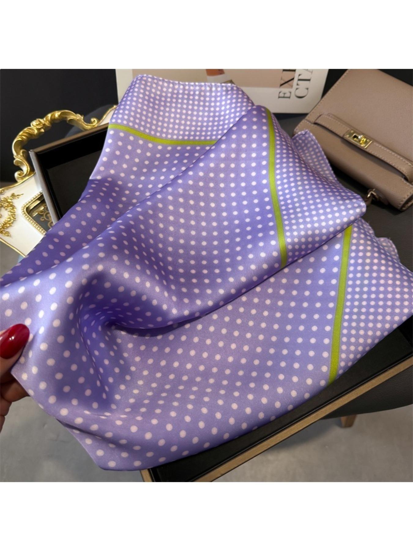 Retro polka dot small square scarf for women, lightweight sunshade neck scarf for daily wear, multifunctional decorative shawl