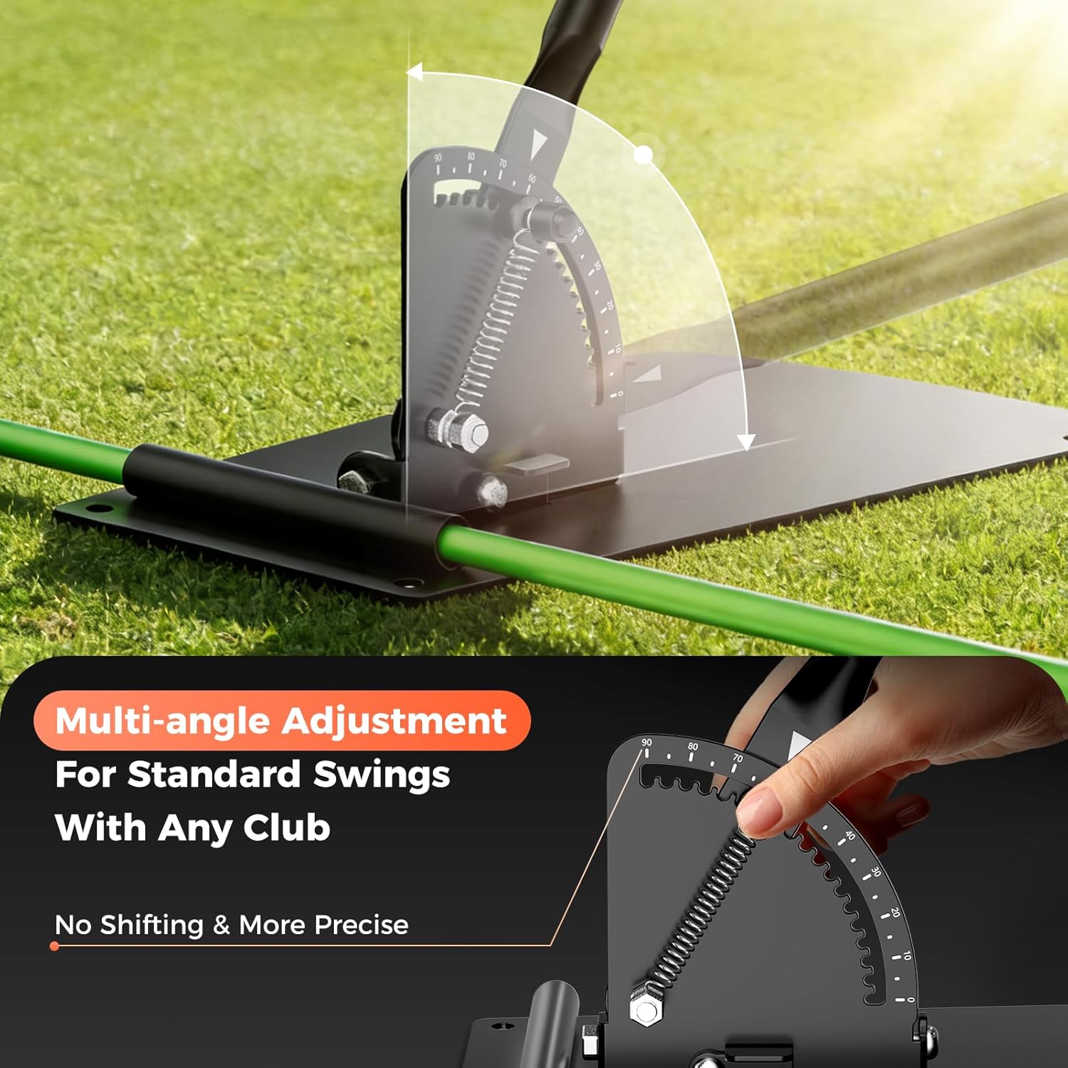Golf Alignment Sticks Holder, Golf  Aid with Alignment Sticks & Protective , Swing Trainer Practice Teaching Aid Driving Range for Aiming, Putting, Swing