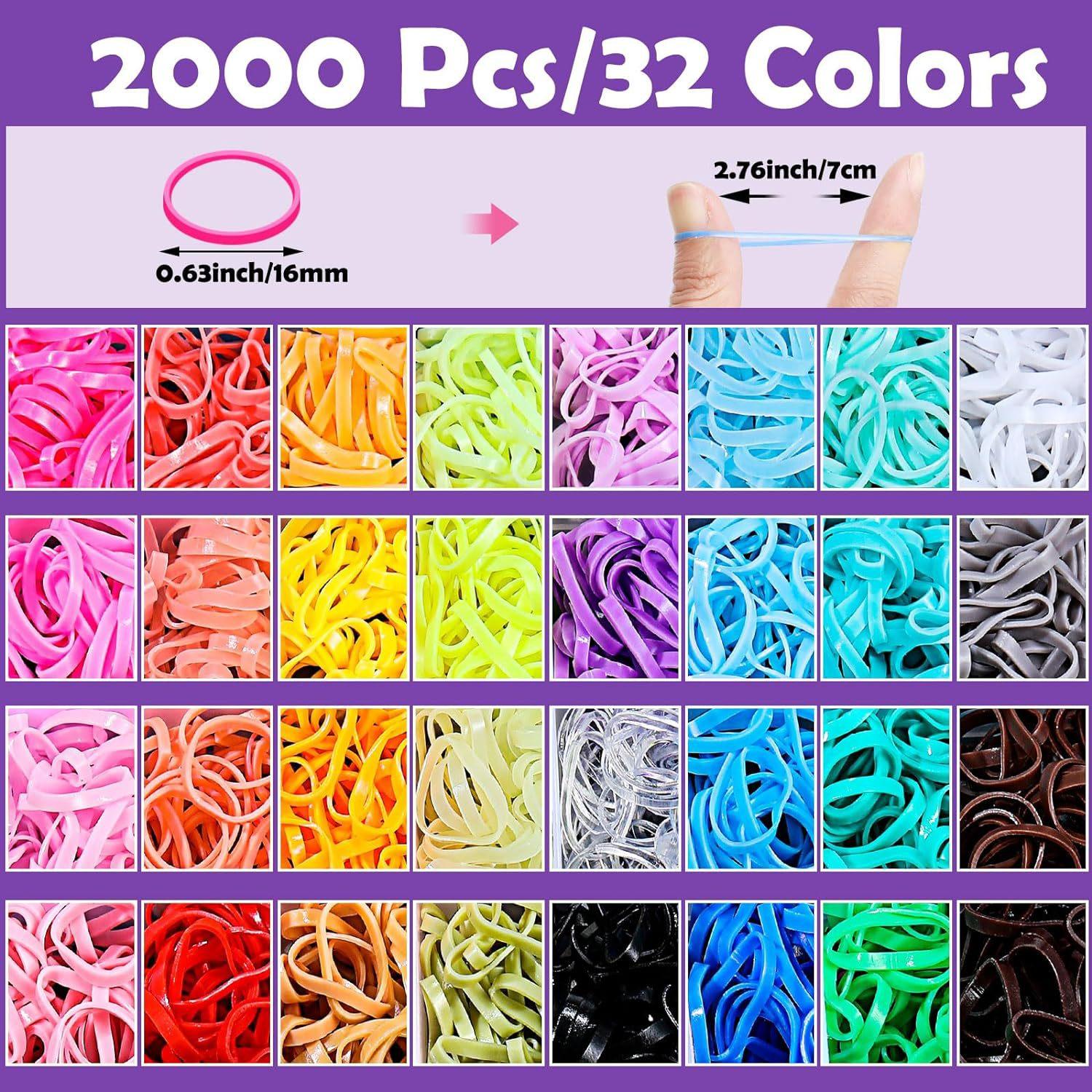 32-24 Color Mini Hair Bands and Hair Ties for Girls, Hair Accessories, Rubber Bands, Hair Styling Comb, Braiding Tool Set