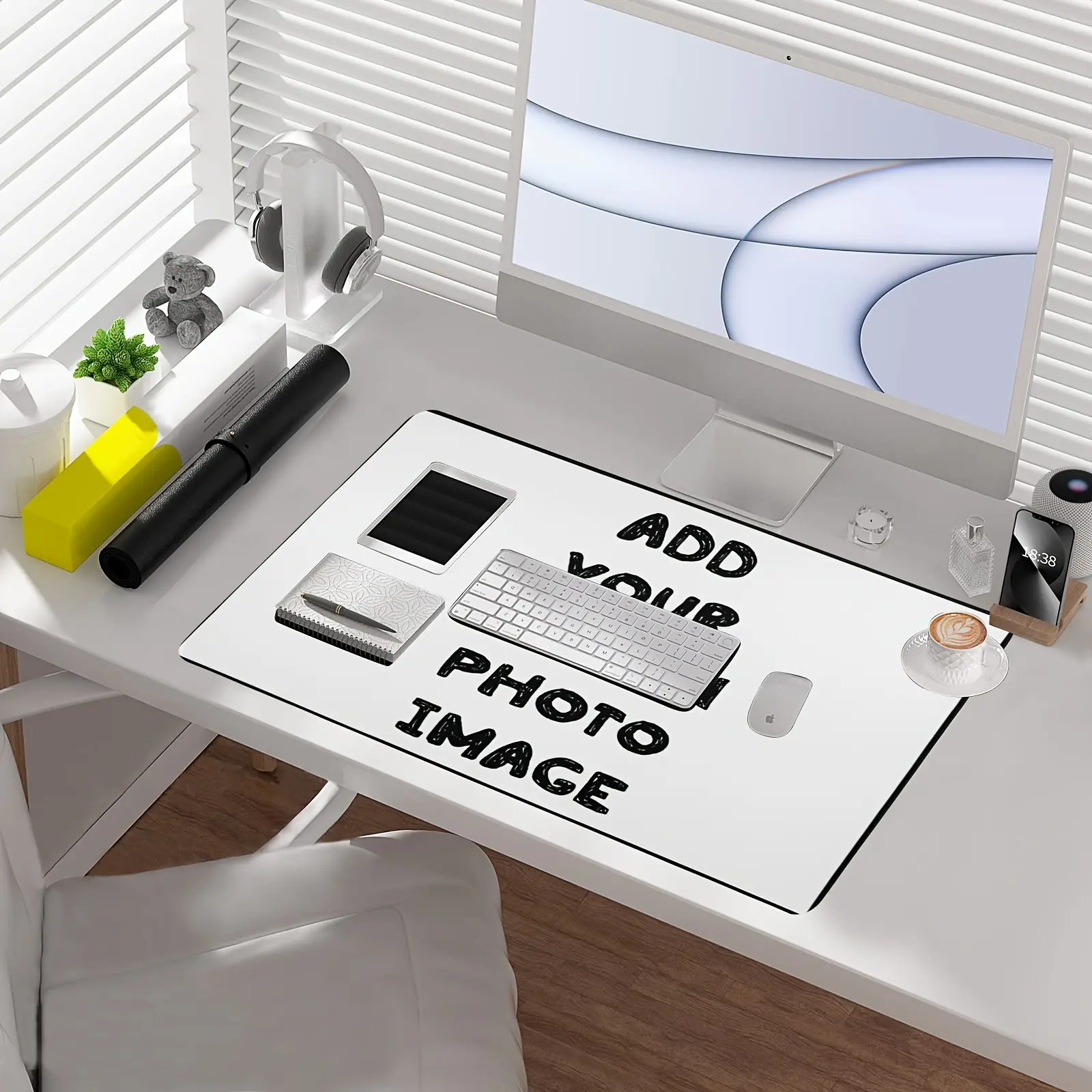 Custom Mouse Pad Personalized Printed Desk Mat Protector Laptop Desk Mat with Stitched Edges and Non-Slip Rubber Base - Add Your Picture Photo Design - Special Gift - Writing Desk Mat for Office and Home