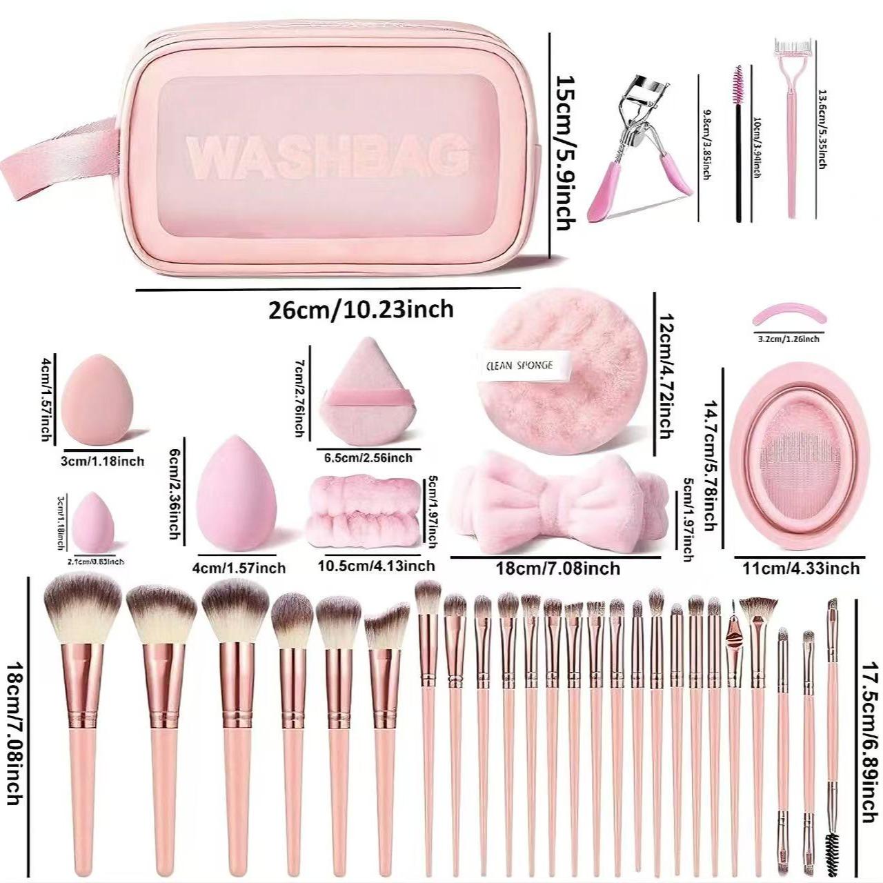 Professional Makeup Brush Set, 7-Piece Cosmetic Tool Kit, Includes Foundation Sponge & Blending Puff, Ideal Gift for Women, Daily Use Essentials, Makeup Brushes Kits