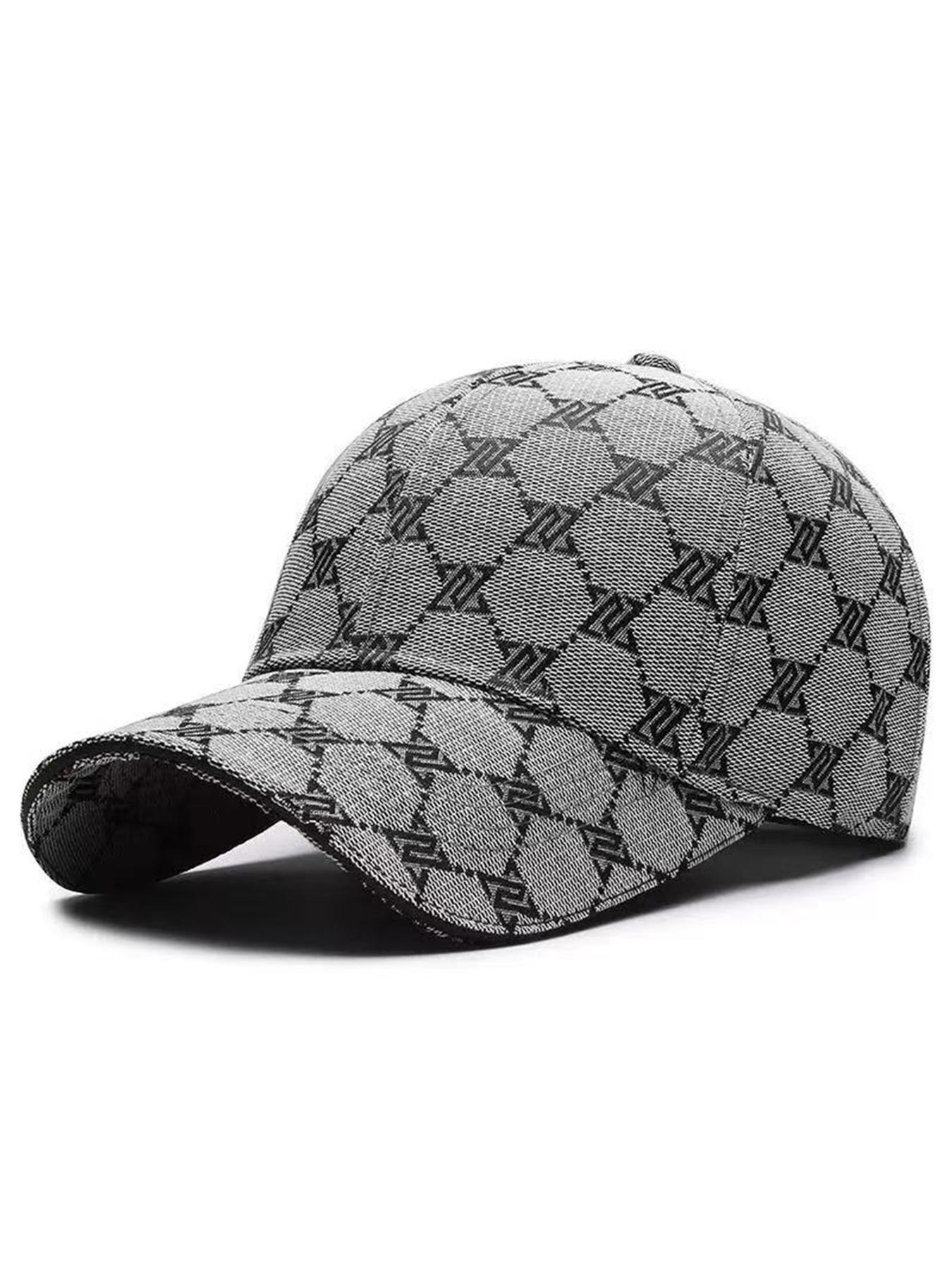 Unisex Geometric Letter Print Baseball Cap, Adjustable Snapback Cap, Geometric Pattern, Adjustable Sun Protection Casual Hat, Outdoor Sports, Spring & Fall Travel Beach Activities