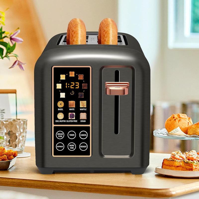 New Full Touch Toaster,Toaster 2 Slice, Stainless Toaster LCD Display&Touch Button, 50% Faster Heating Speed, 1.4'' Wide Slots Toaster, 4 Basic+More Timer Functions, Removable Crumb Tray wide slot kitchen toaster Electric Bread Maker Toasting New Full Touch Toaster,Toaster 2 Slice, Stainless Toaster LCD Display&Touch Button, 50% Faster Heating Speed, 1.4'' Wide Slots Toaster, 4 Basic+More Timer Functions, Removable Crumb Tray wide slot kitchen toaster Electric Bread Maker Toasting