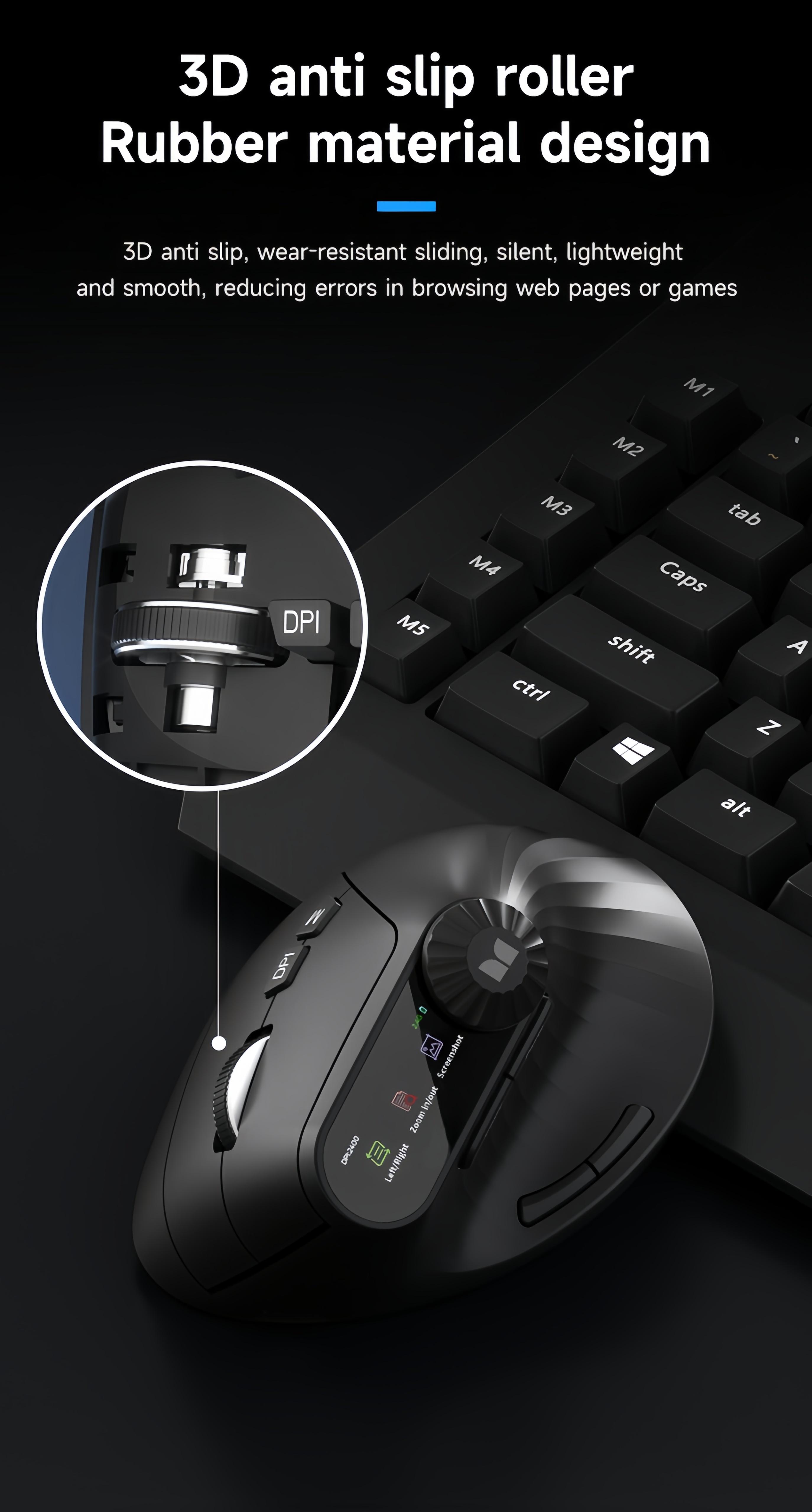 Monster Airmars M2 MAX Ergonomic Vertical Mouse, 2.4G Bluetooth Dual Mode, Long Battery Life, Media Knob Control, for Laptop Desktop PC Mac Monster Airmars M2 MAX Ergonomic Vertical Mouse, 2.4G Bluetooth Dual Mode, Long Battery Life, Media Knob Control, for Laptop Desktop PC Mac