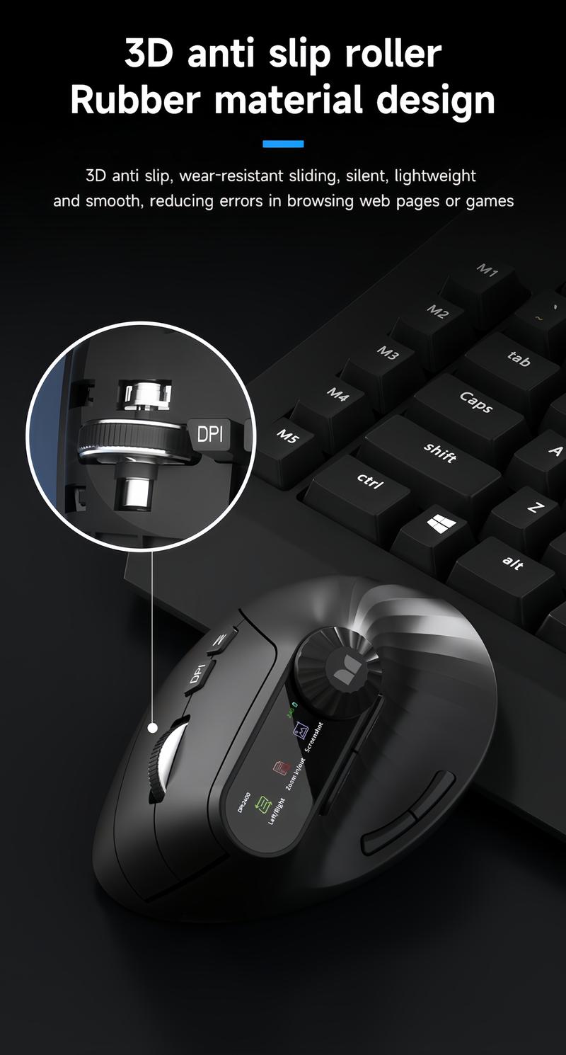 Monster-M2 MAX Version Bluetooth Wireless Mouse Ergonomic Vertical Vertical Mouse 2.4G Bluetooth Long Battery Life Laptop Desktop Computer Knob Function Monster-M2 MAX Version Bluetooth Wireless Mouse Ergonomic Vertical Vertical Mouse 2.4G Bluetooth Long Battery Life Laptop Desktop Computer Knob Function