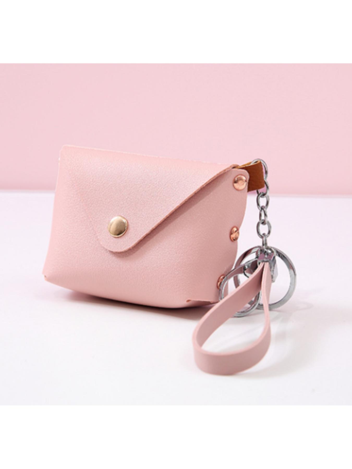 Korean Style Creative Keychain Bag, PU Leather Wrist Strap Coin Purse, Mini Storage Pouch, Boho Fashion Accessory for All Seasons