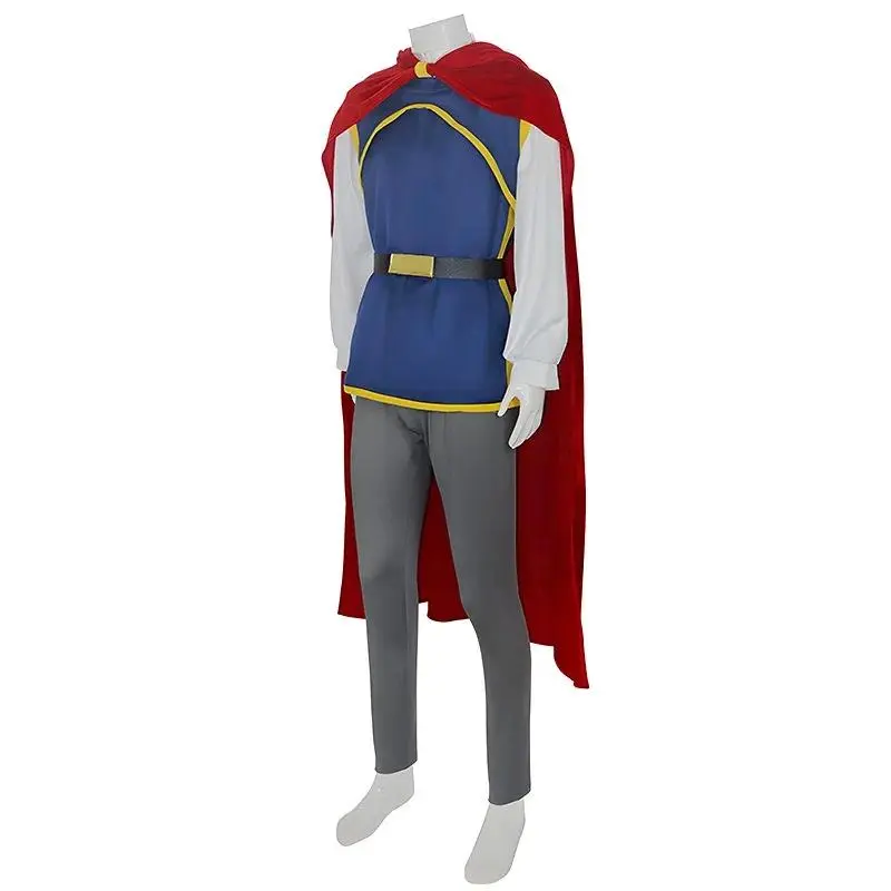 Adult Men Movie Prince Cosplay Snow White Cosplay Costumes Prince Suits Red Cloak Vest Belt Halloween Carnival Cosplay Outfits