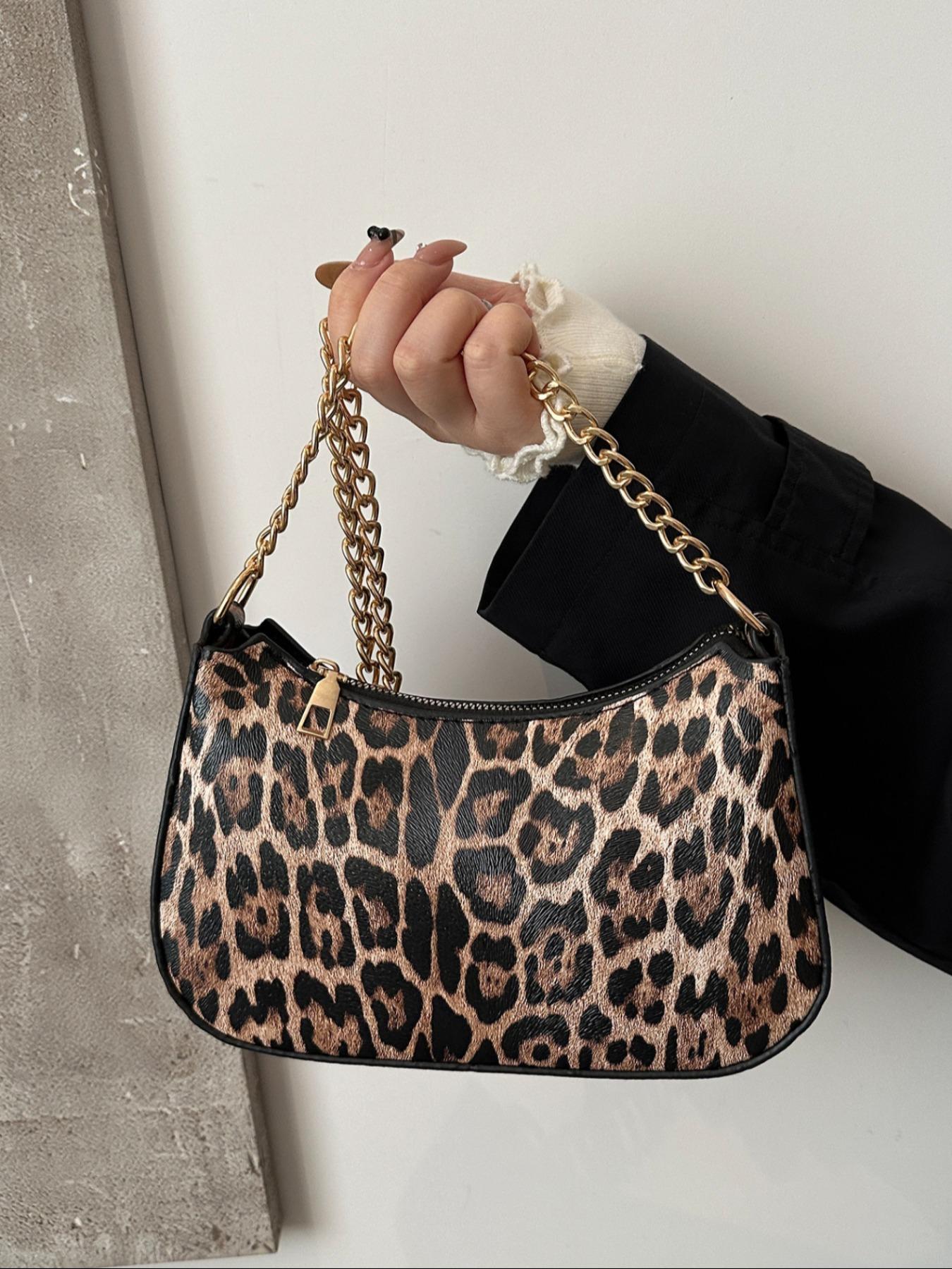 Women's Fashionable Leopard Pattern Crossbody Bag, Casual Versatile Hobo Shoulder Bag for Work & Daily Used, Trendy All-match Commuter Bag