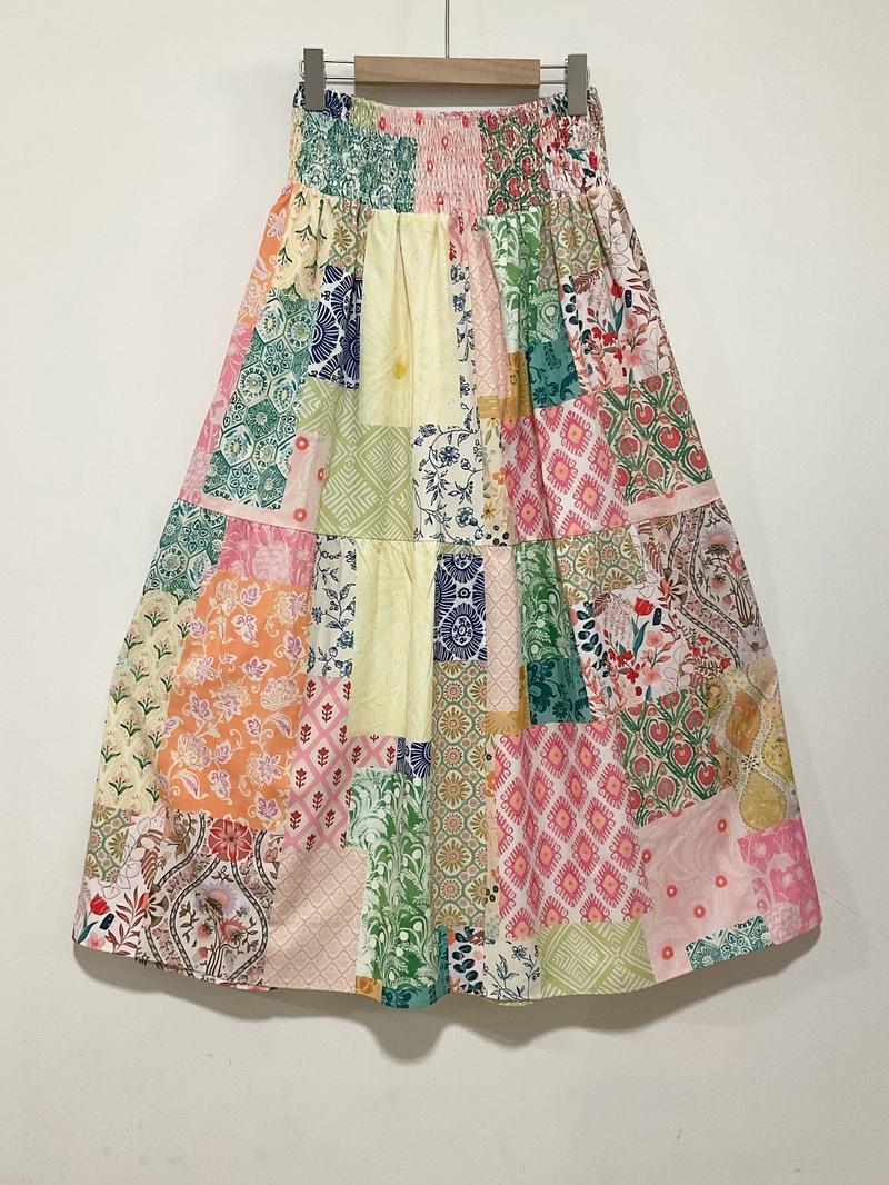 [Plus Size] All Over Floral Print Shirred Waist Flared Skirt, Boho Fashion Casual Long Skirt for Daily Holiday Vacation Wear, Boho Casual Skirts, Women's Bottoms for All Seasons