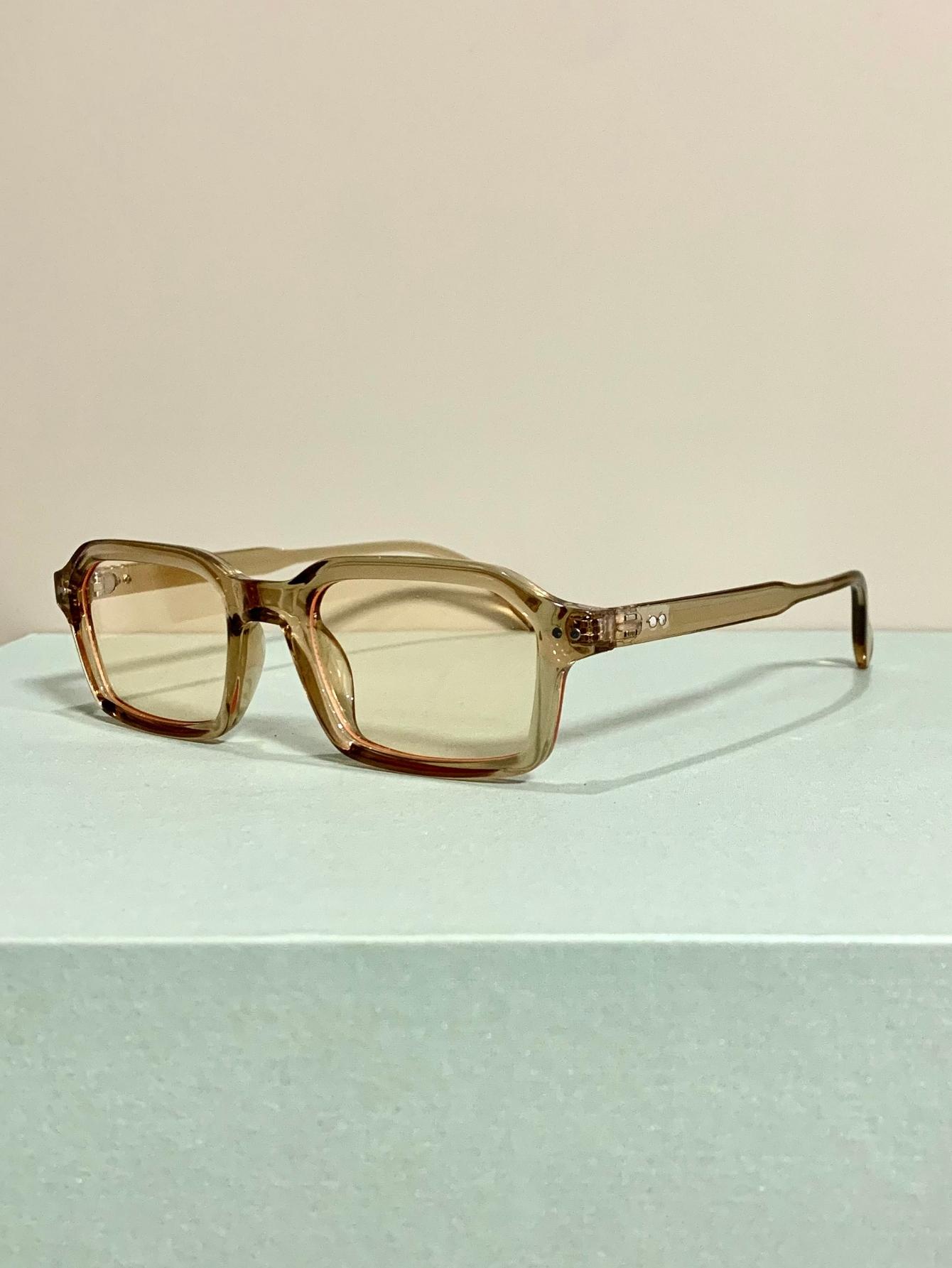 Small Frame Rectangular Glasses, Simple Fashion Trend Decorative Eyeglasses for Men and Women