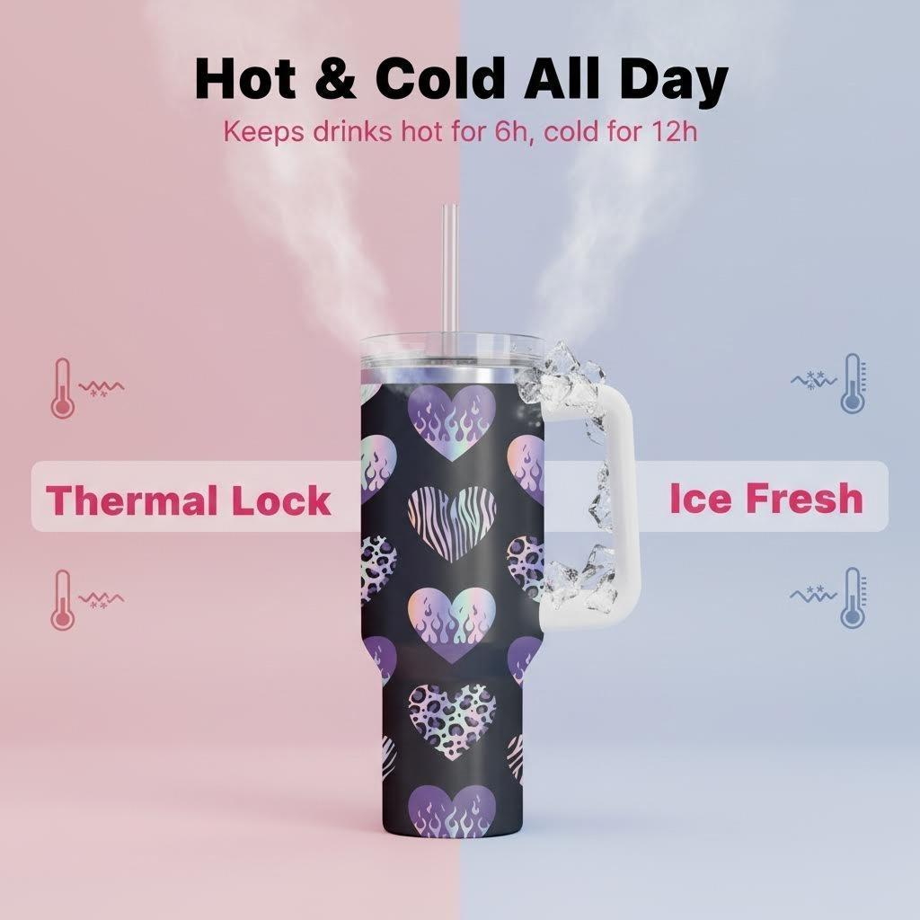 40oz Large Capacity Car Water Bottle with Handle, Portable and Convenient, Includes Straw, Keeps Cold for 12 Hours, Travel Mug, Coffee Cup，water bottle, Insulated Travel Drinkware