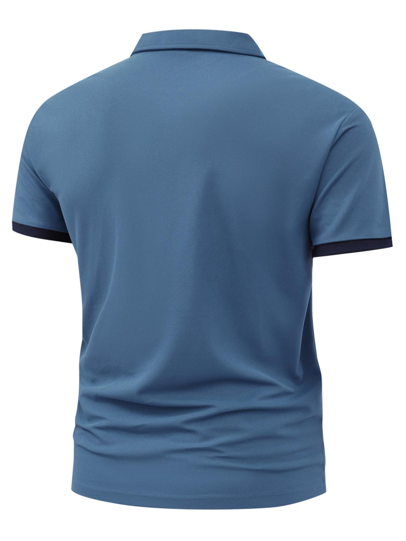 Men's Regular Fit Letter Print Polo Shirt, Casual Design Comfy Collared Top for Summer, Fashion Men's Clothes for Daily Wear, Shortsleeve Menswear, Casual Golf Polo, Breathable Menswear, Golf Polo Shirts