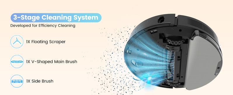 AIRROBO Robot Vacuum and Mop with Self-empty Model L40+(vacuum&mop with self empty station) Model L50+(with station and Ultrasonic carpet detection)