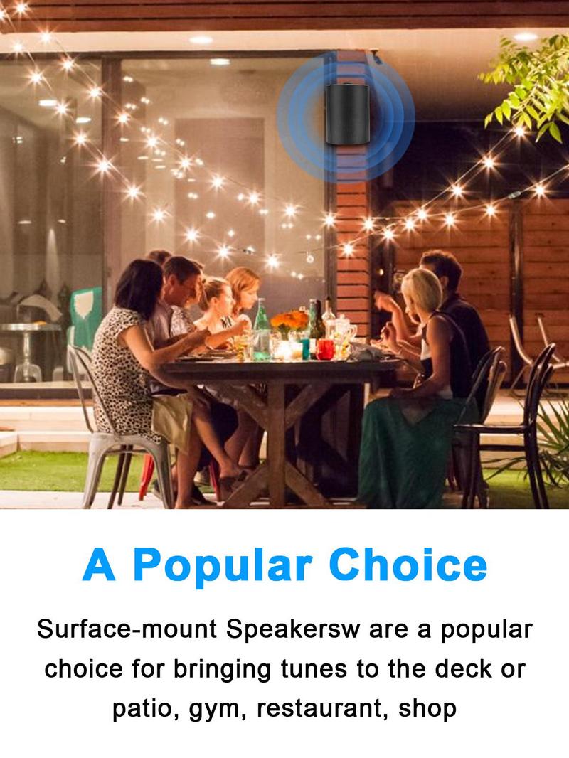 Live-Herdio Waterproof Wall Mount Speaker System Active + Passive Pair Wireless Bluetooth Compatible Indoor/Outdoor Stereo Sound Set with AUX IN--4inches 200 Watts /5.25 Inches 300 Watts /6.5inches 400 Watts