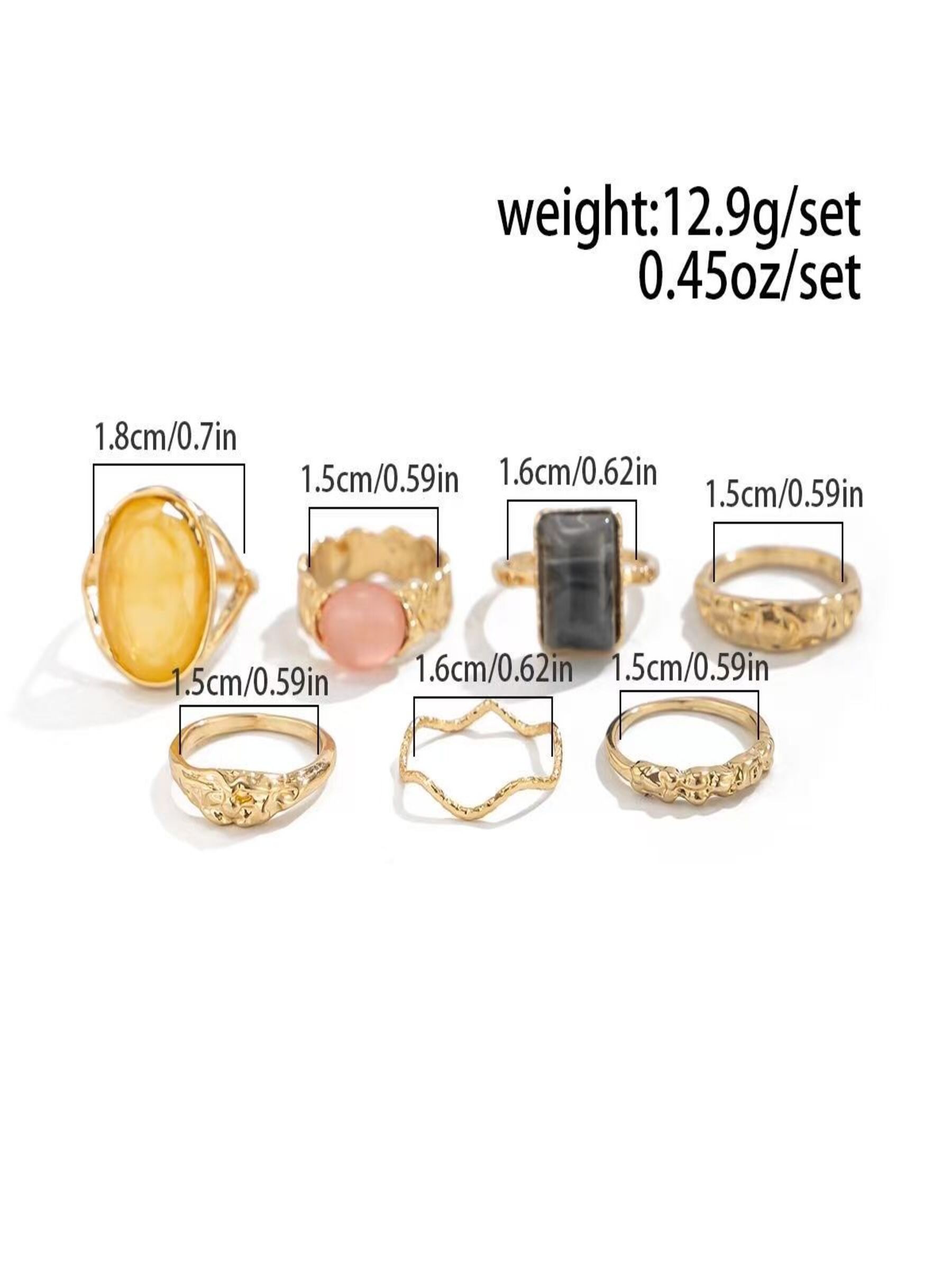 Vintage Gold Stacking Rings | Boho Chic Aesthetic Jewelry | Clean Girl Look Essentials | High-End Textured Rings for Girls