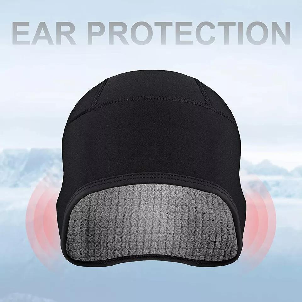 RROCKBROS Skull Cap Men's Winter Cycling Cap Windproof Warm Fleece Thermal Hat Helmet Liner Caps Black for Hiking Skiing Riding