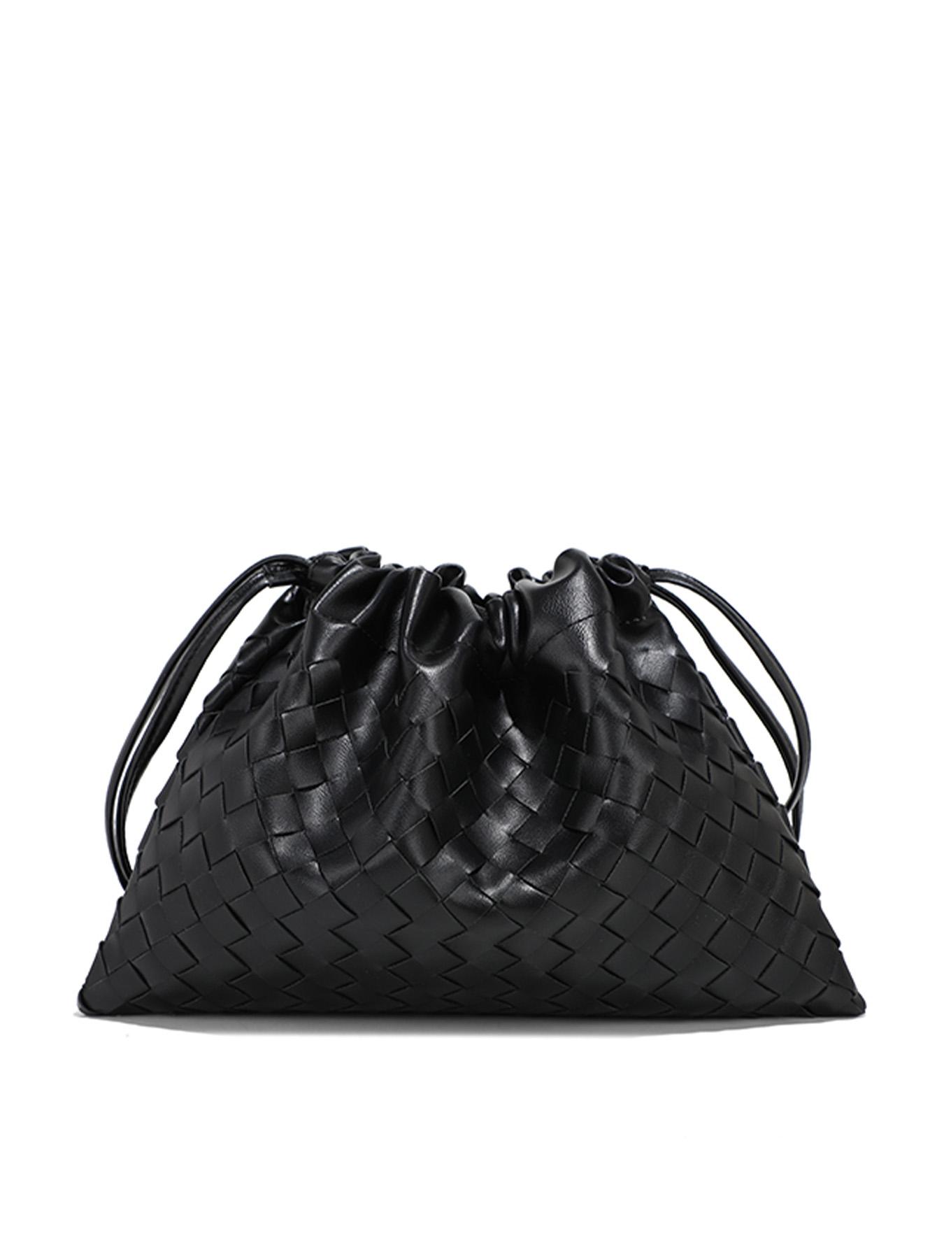 Meadow Cloud Bag, Relaxed Crossbody Small Bag, Underarm Shoulder Crossbody Woven Trash Bag, Drawstring Bag, Versatile Retro Woven Crossbody