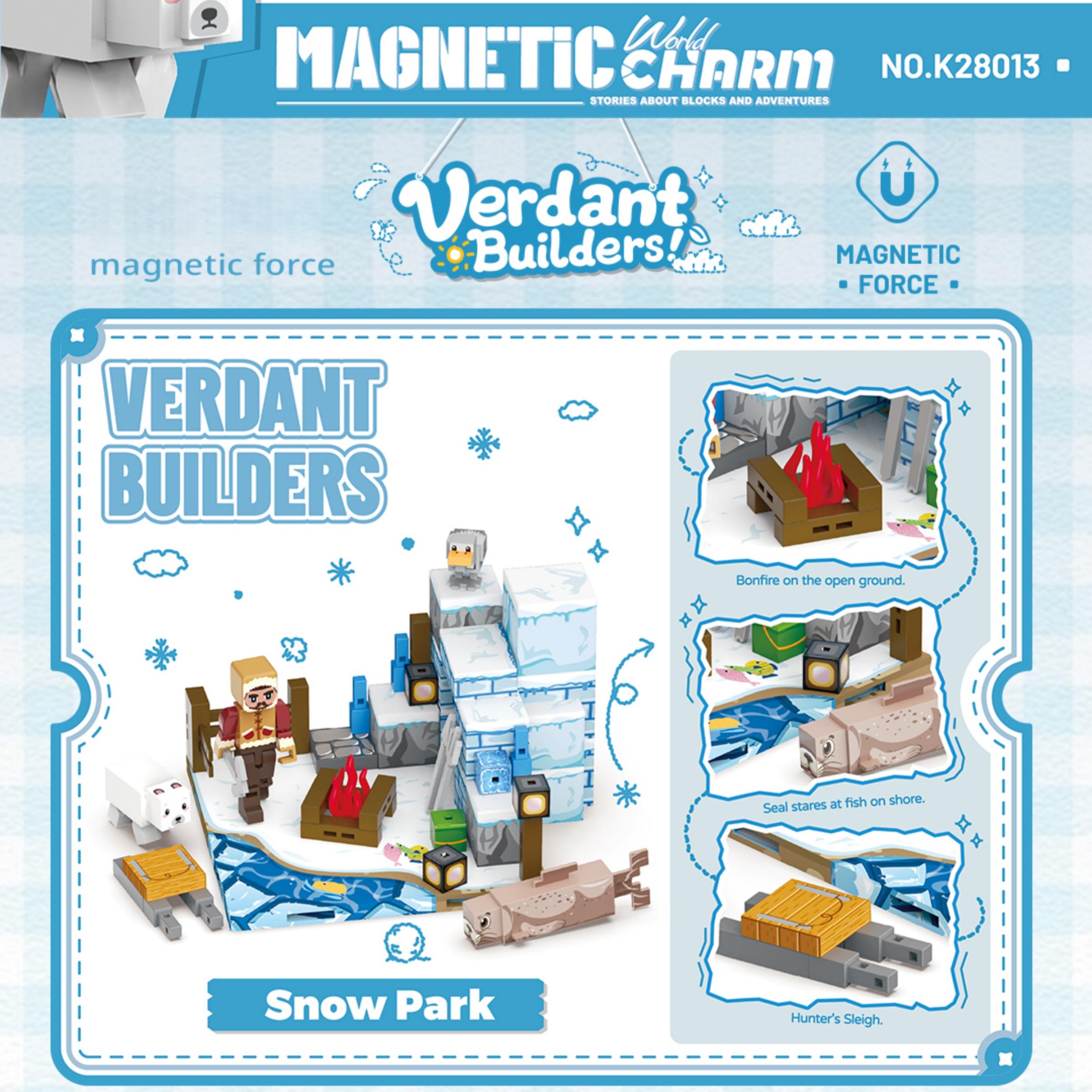 Magnetic Building Blocks DIY Model Kit, My World Arctic Park Magnetic Blocks, Minecraft Assembly Toy for Boys & Girls, Educational Gift