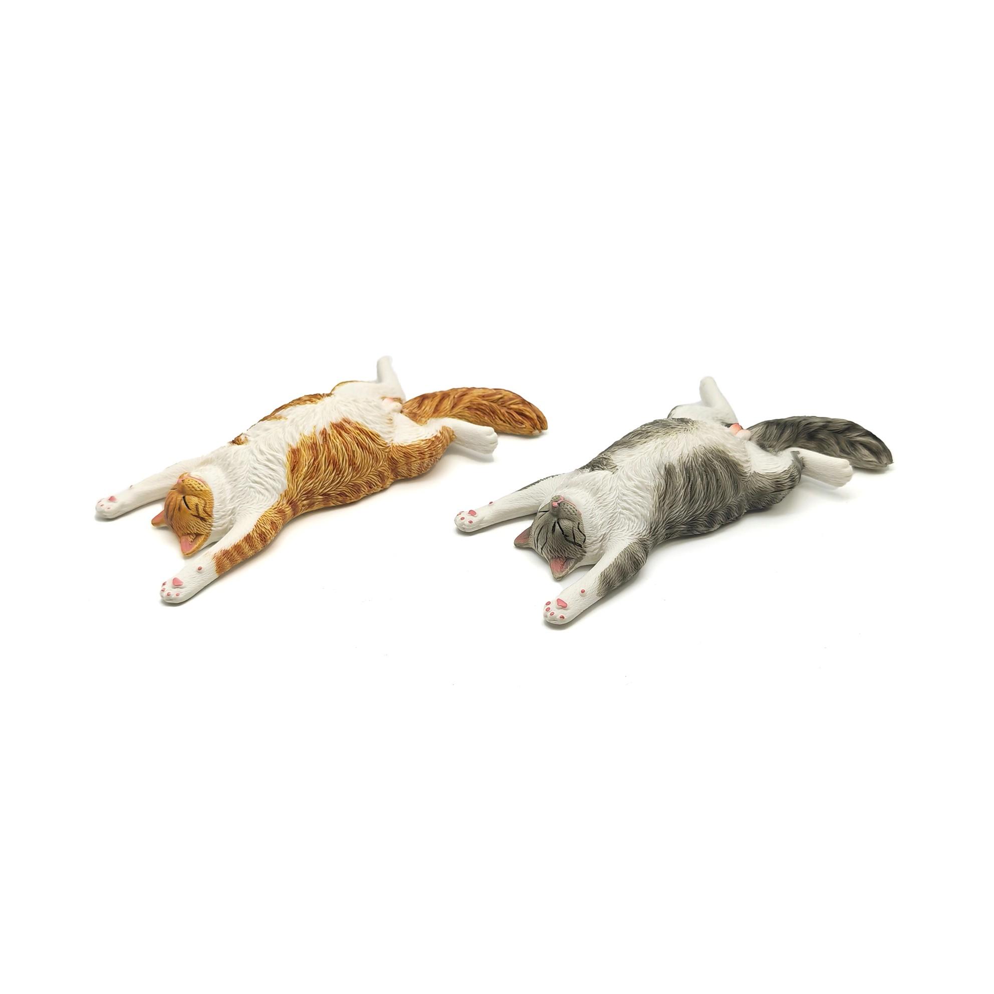 Cat Animal Model Statue Decorative Figurine for Home Decoration and Collection, Garden Office Desktop Bonsai Ornament