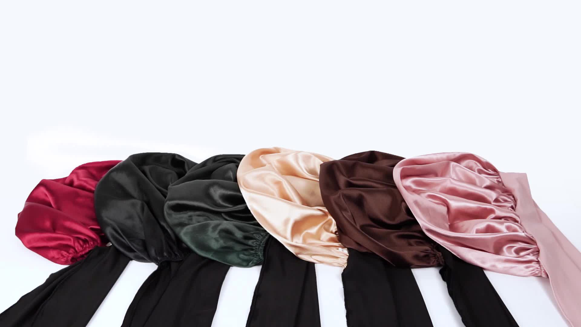 Double Layer Satin Bonnet Silk Like Texture for Sleeping Sleep Cap Hat Hair Bonnets with Elastic Tie Band for Curly Hair Nightcap Gifts for Women