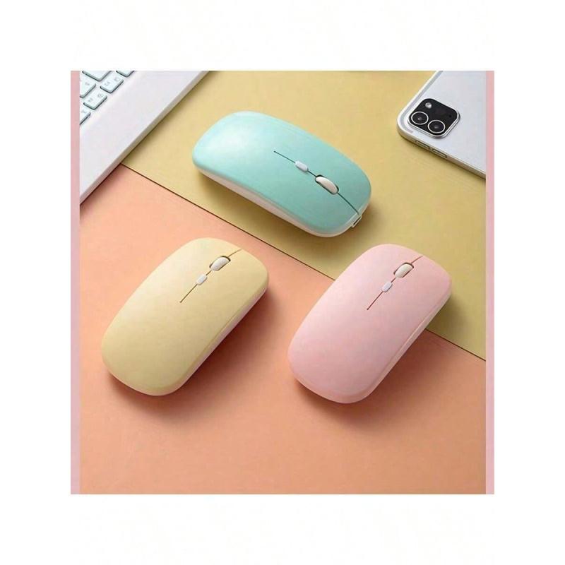 Macaron-colored plastic wireless silent mouse, suitable for iPad and laptops (batteries not included); universal wireless mouse - compatible with iPad, tablets, MatePad, Xiaomi tablets, Android, Windows tablets, laptops, and notebooks - compact and portab