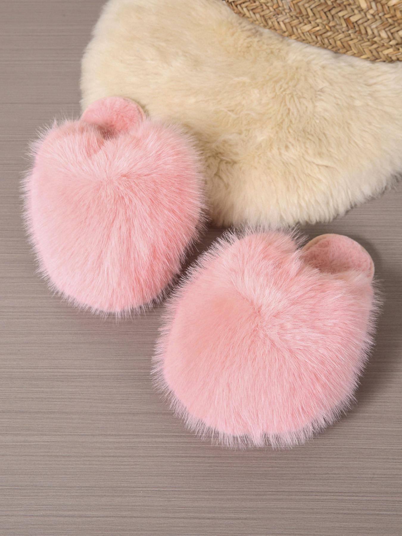 Women's Plush Slippers, 24 Colors, Soft Textile Upper, Rubber Sole, All Seasons, Warm and Comfortable, Fashion Home Shoes