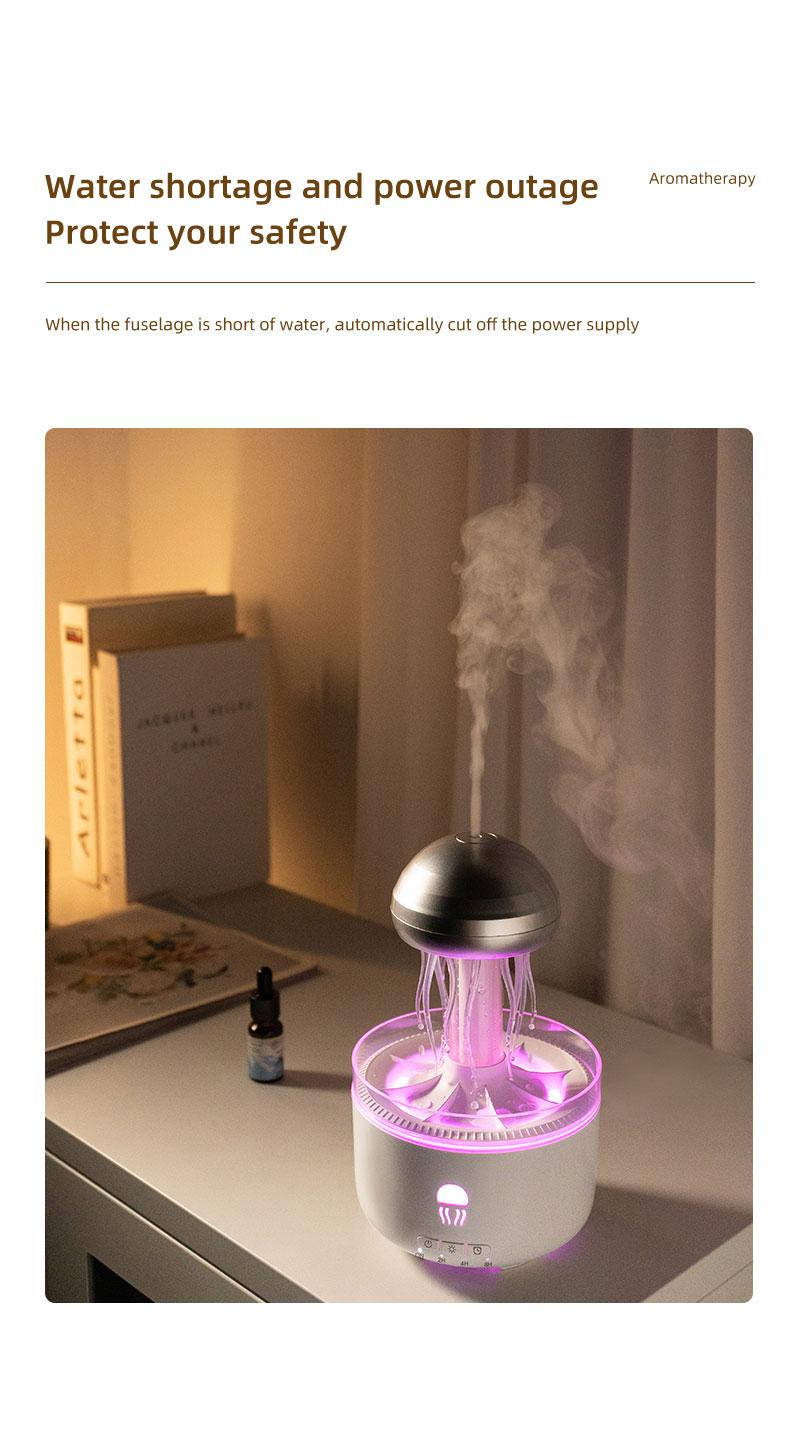 mechanical jellyfish aromatherapy machine household rotating raindrop humidifier desktop colorful atmosphere light diffuser Aromatic Multifunction