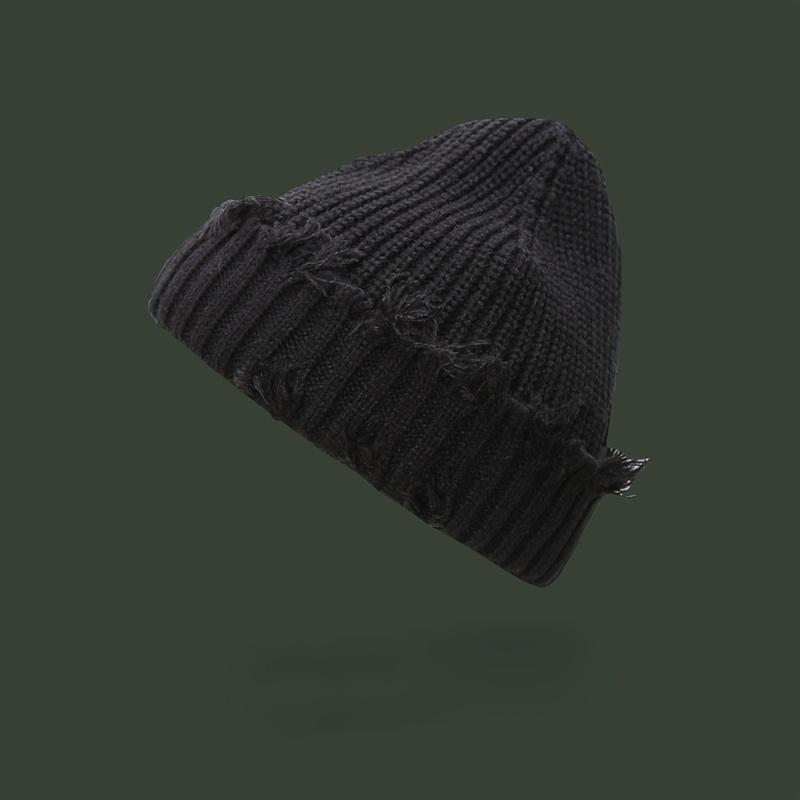 2026 Vintage Distressed Hip Hop Beanie, Korean Retro Short Melon Skully Cap for Men Women, Soft Stretchy Knit Hat for Cold Weather, Perfect Daily Wear & Outdoor Activities