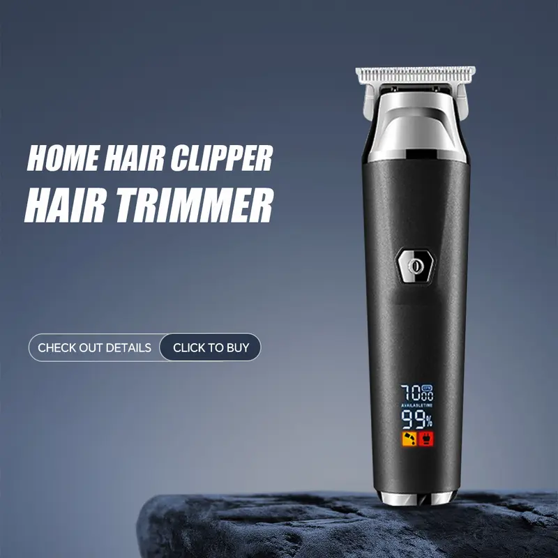 2-in-1 Hair & Beard Trimmer for Home Haircut, Washable Fast-Charging Hair Clippers with LCD Digital Display and Engraving Function for Personal Grooming