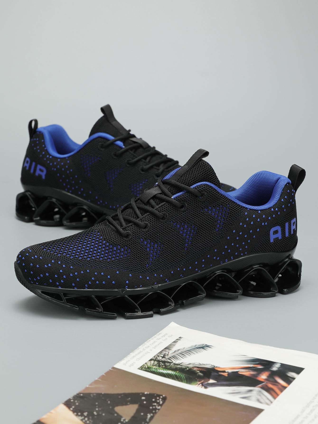 Mens Walking Shoes Blade Non Slip Fashion Sneakers Breathable Mesh Soft Sole Casual Athletic Running Sport Shoes Black/Red