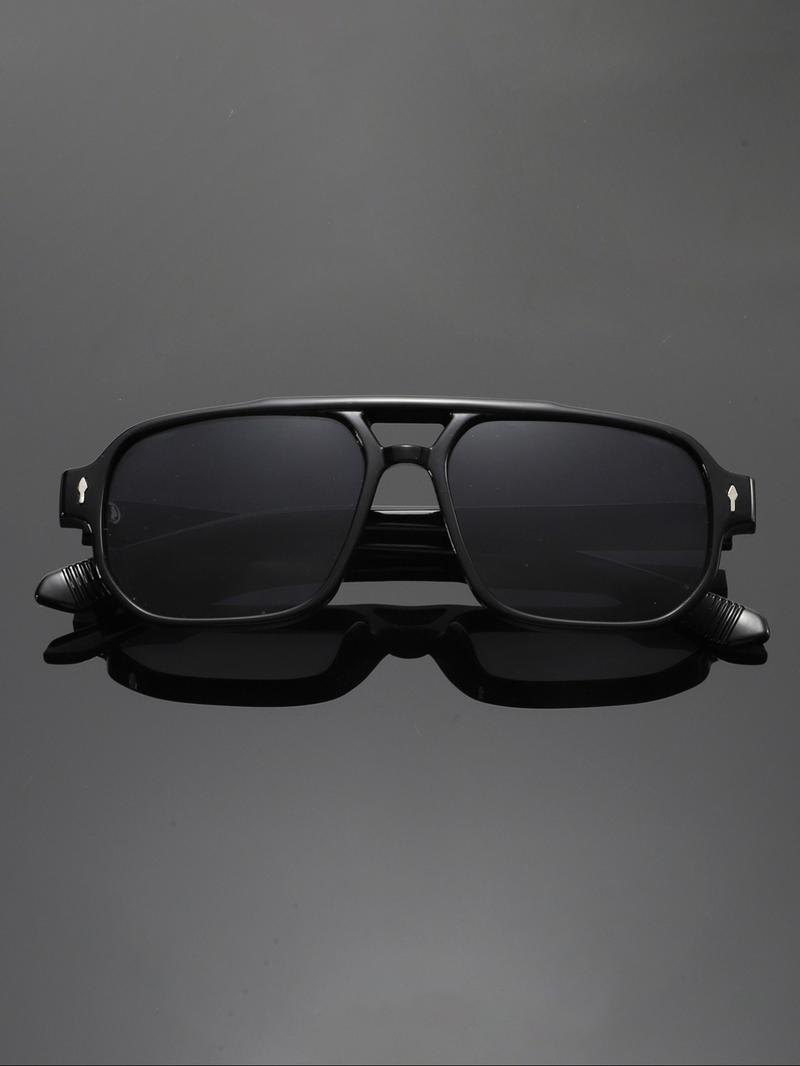 Men's Vintage Aviator Frame Sunglasses, Trendy Casual Sunglasses for Everyday Use, Fashion Accessories for Outdoor Activities, Lightweight Durable Sunglasses