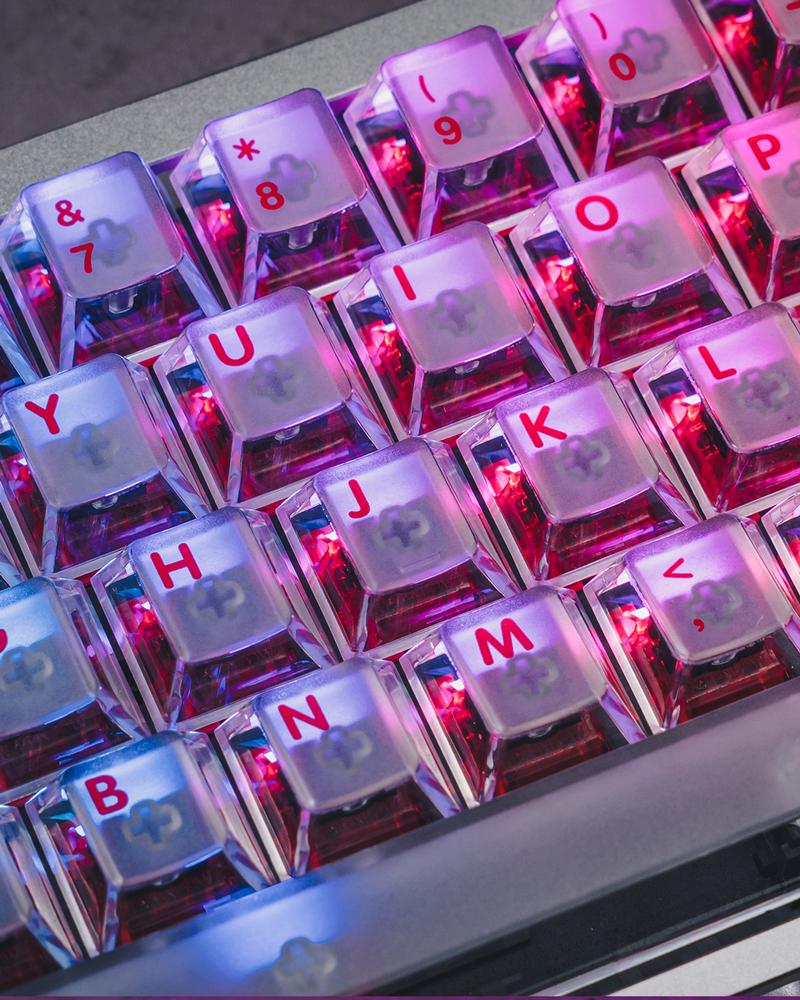 Latenpow Foggy Transparent Keycaps PBT Keycap Set for Mechanical Gaming Keyboard DIY 68/75 Layout 94 Keys