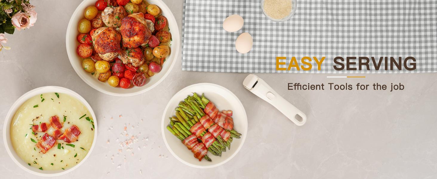 【Astercook 20-Pcs】Cookware Set, Non-Stick Coating, Durable & Easy to Clean, Perfect for Home, Gatherings, and Professional Kitchens hexclad cookware. White