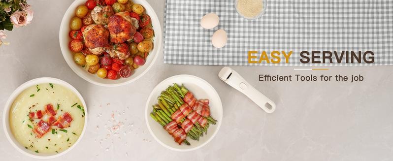 【Astercook 20-Pcs】Cookware Set, Non-Stick Coating, Durable & Easy to Clean, Perfect for Home, Gatherings, and Professional Kitchens hexclad cookware. White