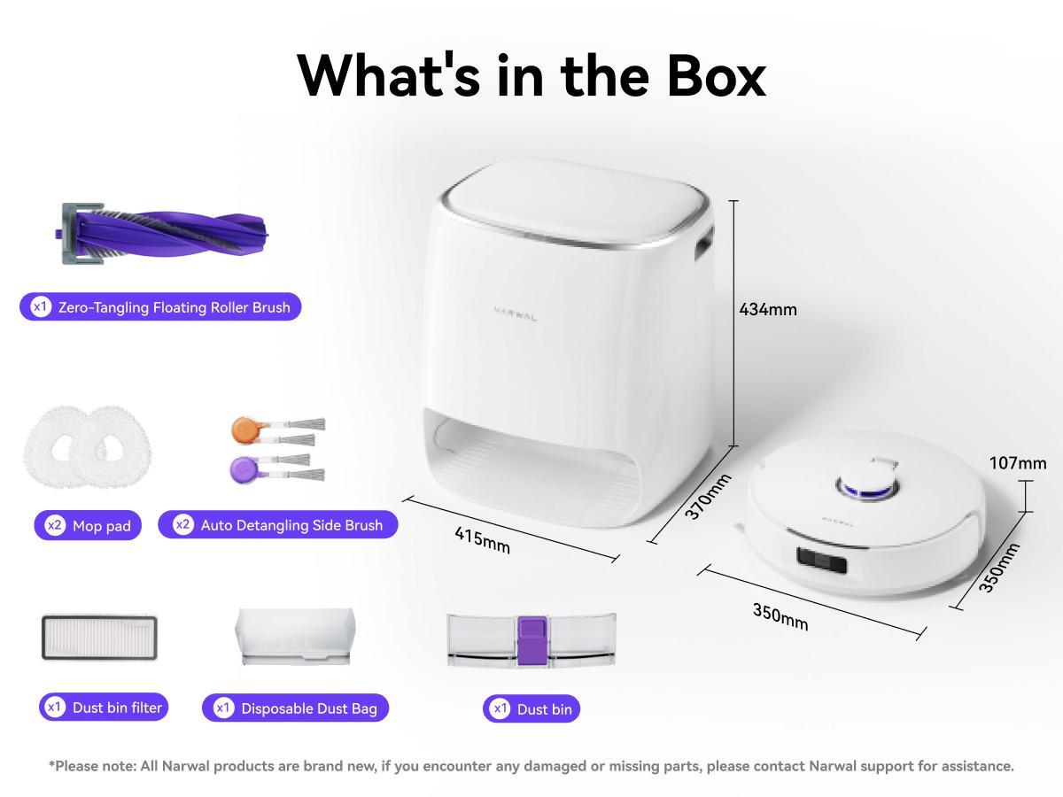 NARWAL Freo Pro Robot Vacuum and Mop Combo, Tangle Free Robot Mop, 8500Pa Powerful Suction, Self-Emptying, Auto Mop Washing, Auto Drying, Obstacle Avoidance, Ideal for Pet Hair and Hard Floor NARWAL Freo Pro Robot Vacuum and Mop Combo, Tangle Free Robot Mop, 8500Pa Powerful Suction, Self-Emptying, Auto Mop Washing, Auto Drying, Obstacle Avoidance, Ideal for Pet Hair and Hard Floor