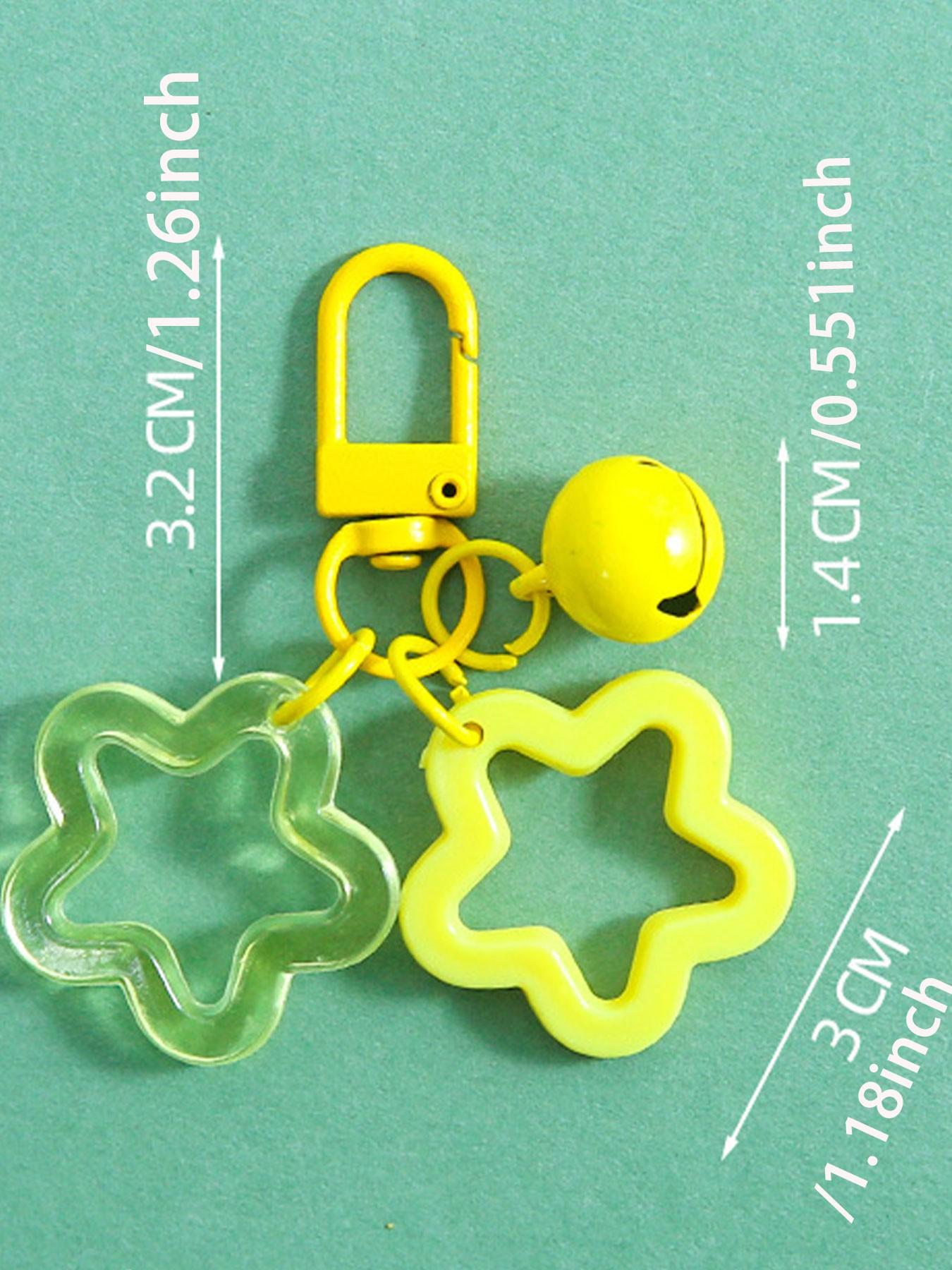 Colorful Hollow Five-Point Star Bell Keychain, 3D Design, Sound Effect, Perfect for Backpacks/luggage, Great for Photoshoots