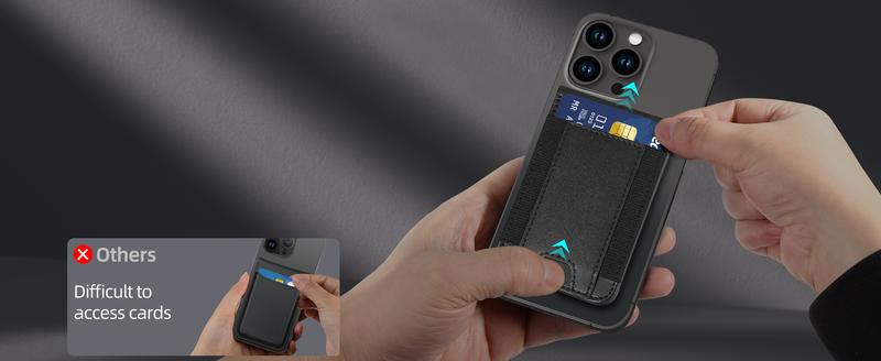 Magnetic Wallet for iPhone 16/15/14/13/12 with 3 Card Slots, Magnetic Wallet, Phone Wallet & Adjustable Stand, Black，find my Shockproof Cellphone Smartphone 【Christmas】