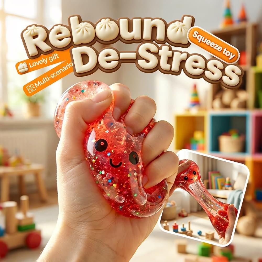 Flashy Dumpling Soft Candy, Random Glitter Box, 4 Color Dumpling Toys, Stress Relief Dough Toy, Giant Glitter Dumplings, More Surprises, One Piece