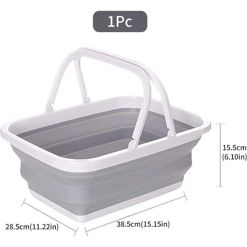 Multifunctional Foldable Laundry Basin, Portable Design with Hidden Dual Handles, Ideal for Camping, Rvs, Travel, Space Saving, Easy Cleaning