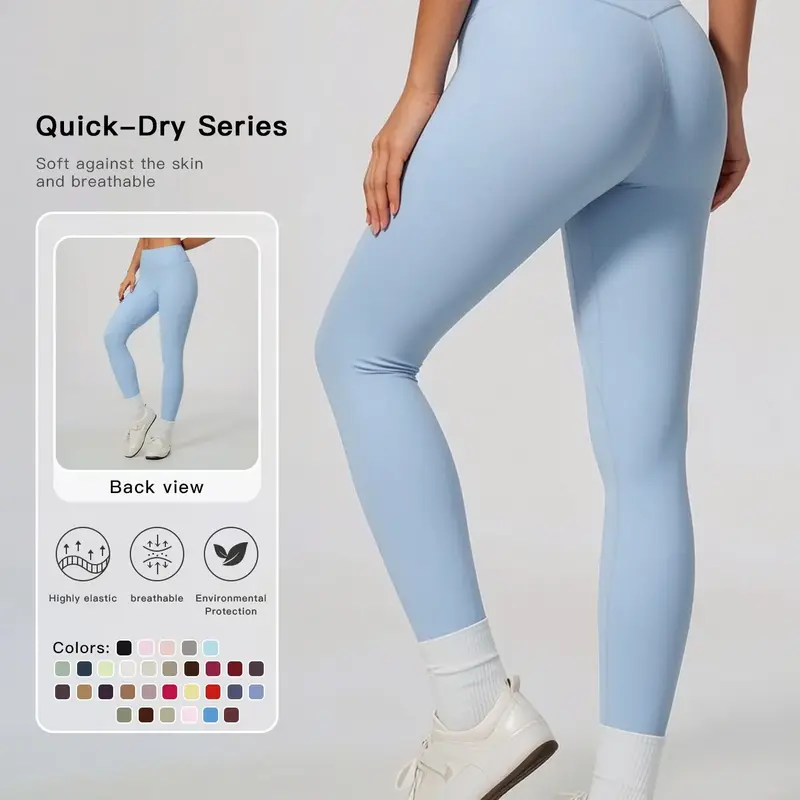 【Black Friday】Women's High Waisted Sports Leggings, Solid Color Skinny Pants, High Stretch Yoga Leggings, Ladies Sportswear for Indoor Outdoor Wear, Women's Yoga Pants, High-Elastic Fitness Activewear