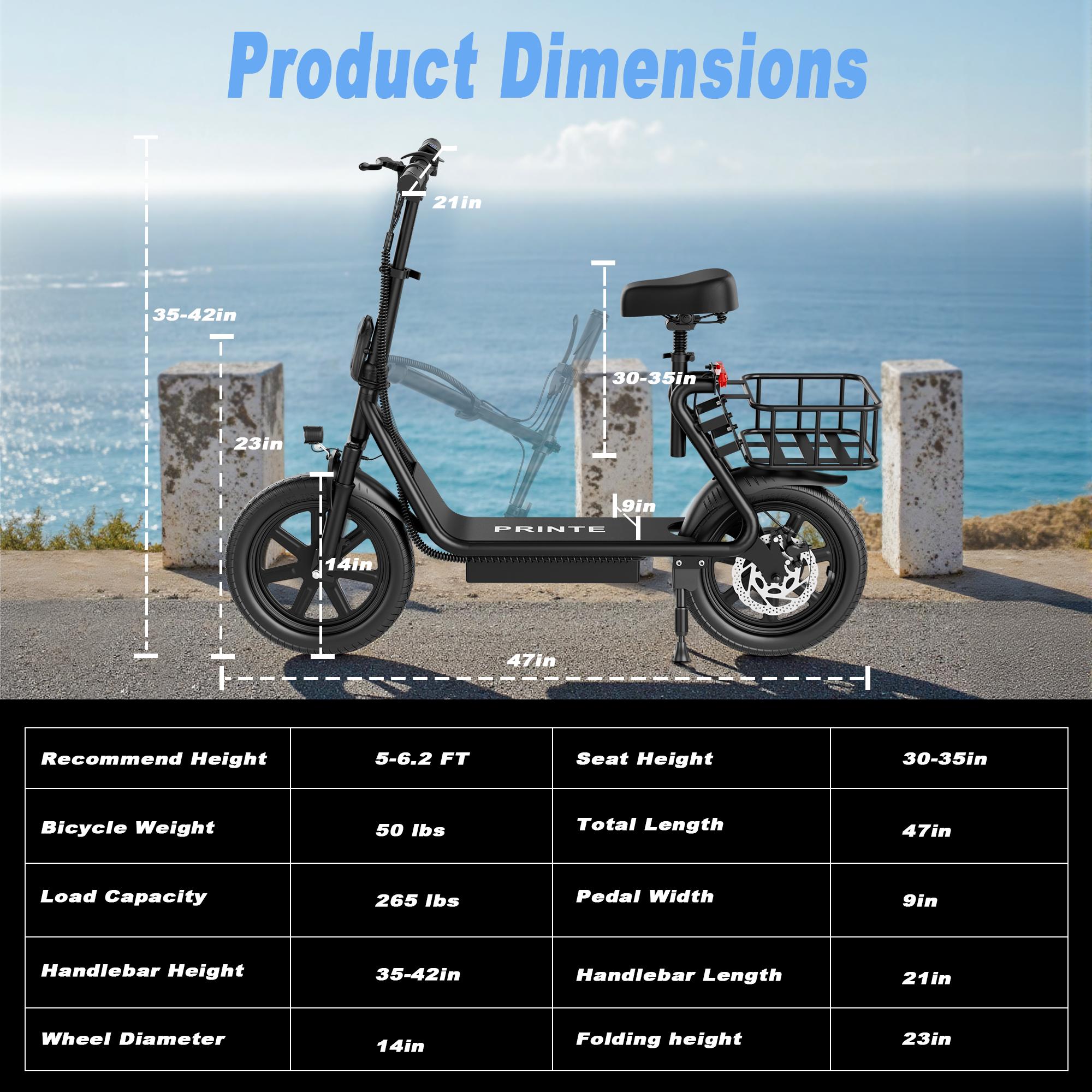 Electric Scooter, Top Speed 22 MPH, Rear Disc Brake + Electronic Brake,14 inch Inflatable Tires,E Scooter with Seat for Adults