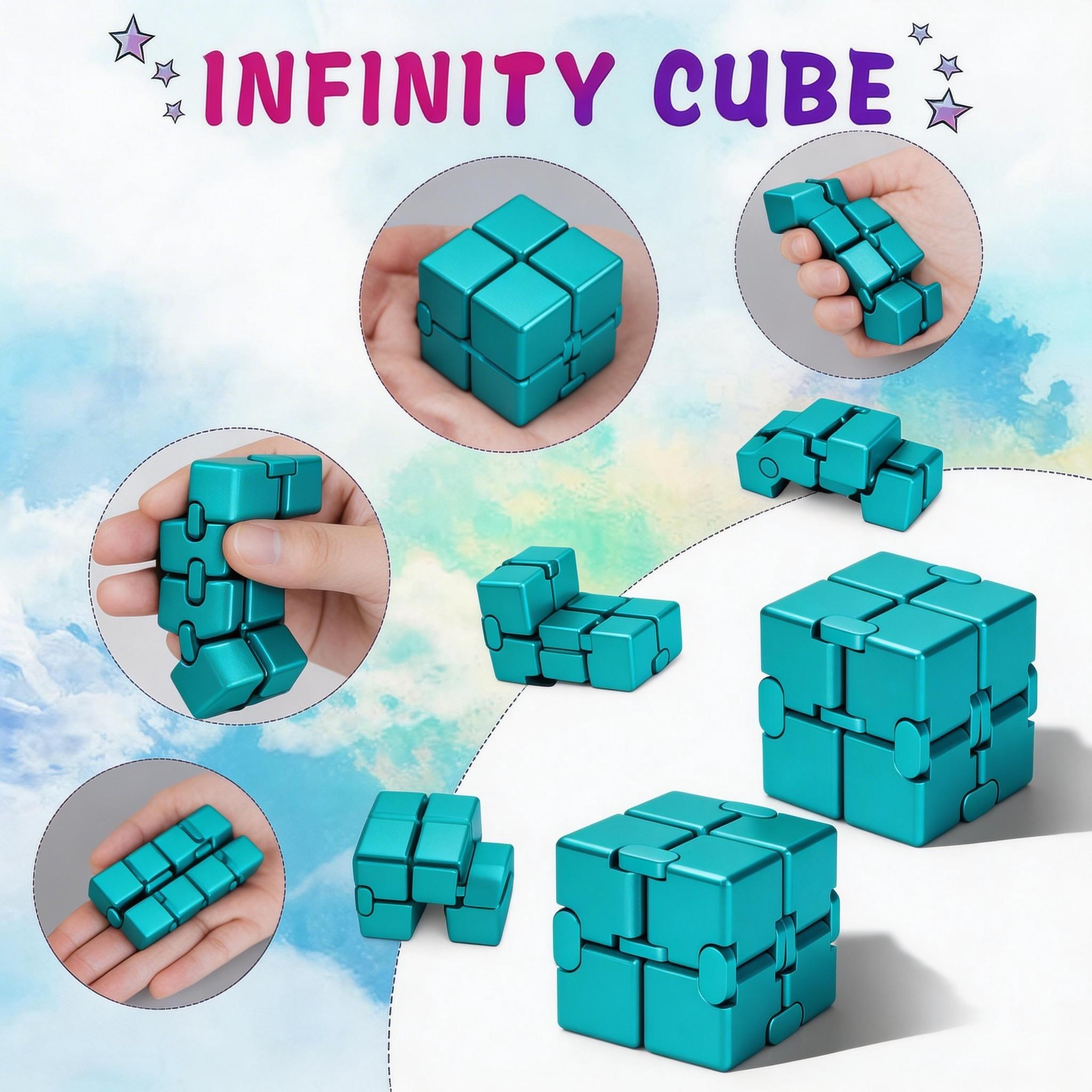 Aluminum Alloy Stress Relief Cube, Anti-Scratch Smooth Rotation, Unisex Finger Pressure Relief Toy, Office Desk Decor, Ideal Gift