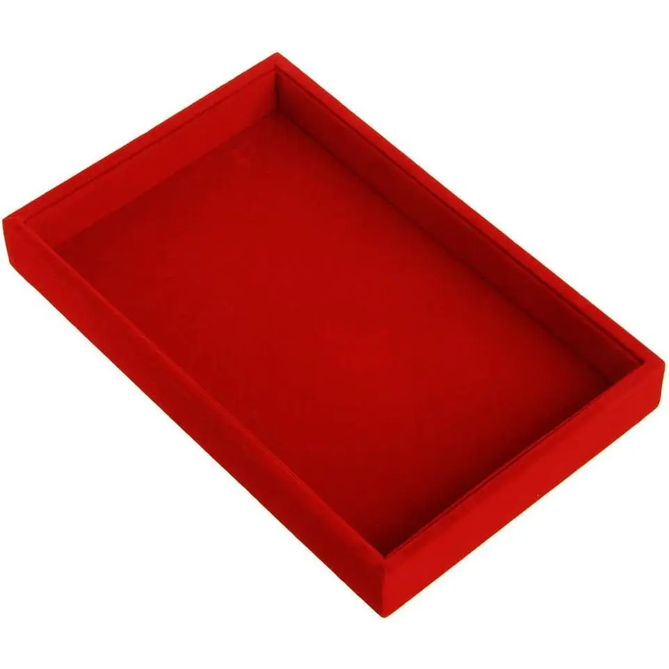 Tray, Stackable  Display Organizer for Ring Earring Necklace Pendants Bracelet  Red