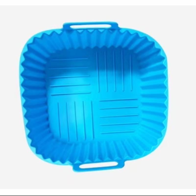 Reusable Silicone Air Fryer Mat, 21cm Square, Fits 4-7 Quart Air Fryers, Microwave Safe, Easy Clean, Non-Stick, Healthy Cooking