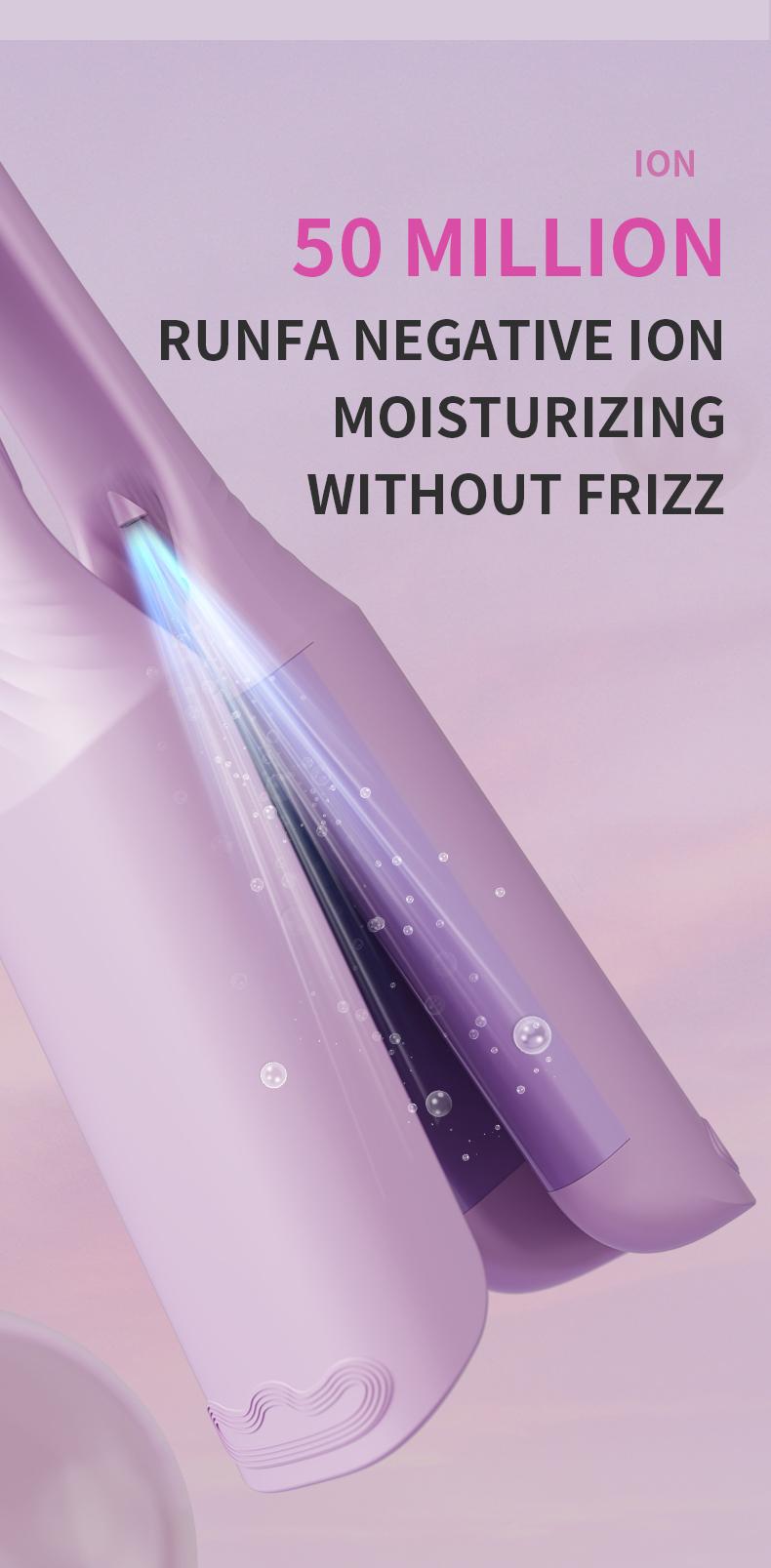 Glory Curler 32MM French Wave Curling Iron with 30W Power 2 Barrels Adjustable Temperature Fast Heating 30 Seconds Auto-Off Safety Lock for All Hair Types French Pink Silicone Thermal Brush and Curler Wand