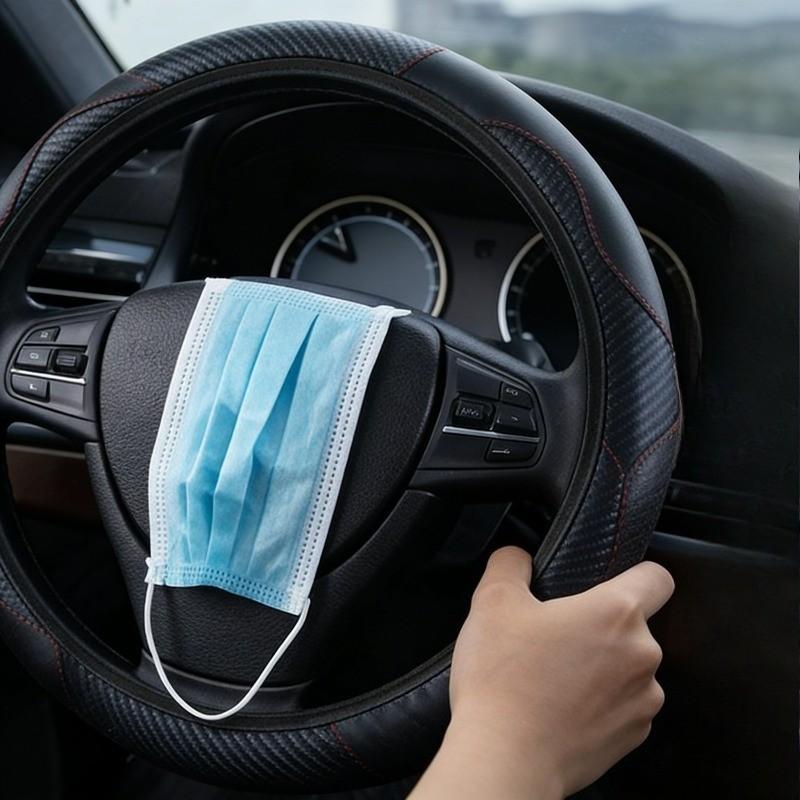 2026 New Patchwork Leather Steering Wheel Cover, Multiple Colors Available, Anti-Slip Breathable All-Season Universal Fit, Car Accessories Interior