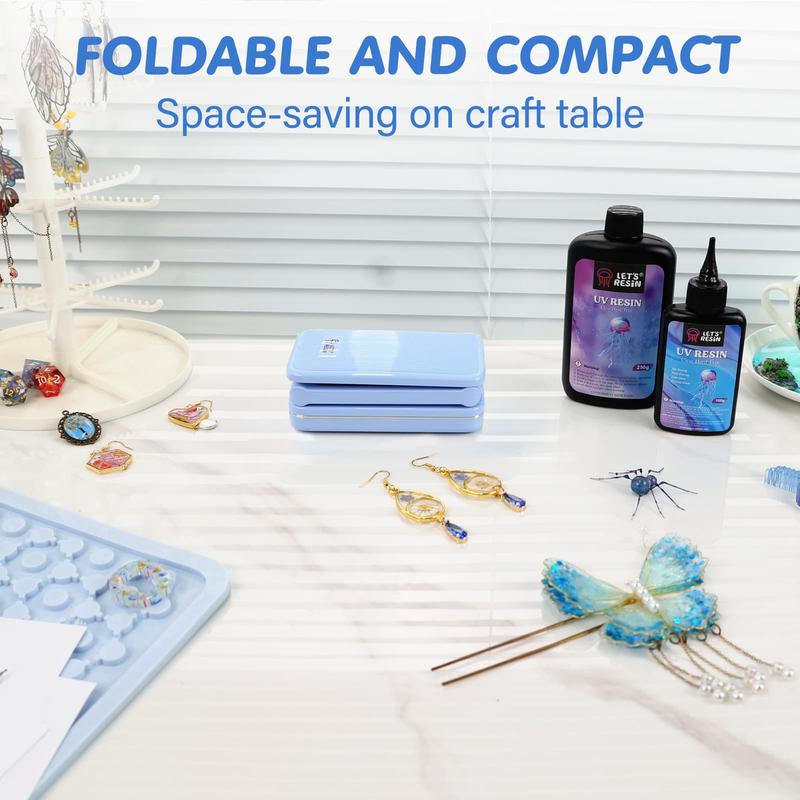 Premium Wireless UV Light,Foldable UV Light for Resin with Large Curing Area, Height Adjustable 20min Continuous UV Light for Resin Curing, Resin Molds, Jewelry Making, DIY Craft - LET'S RESIN