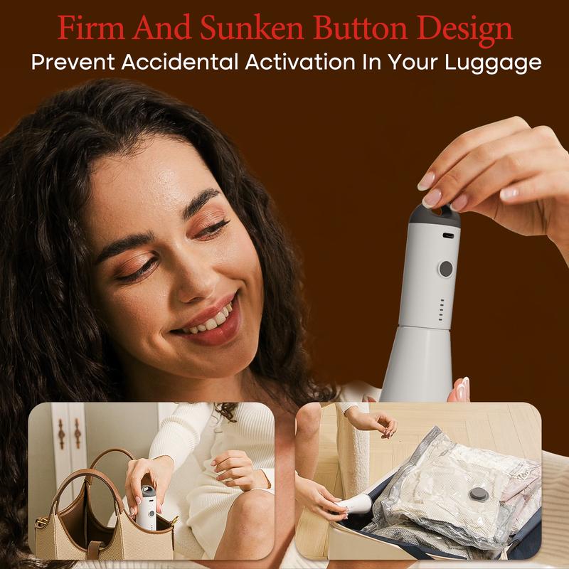 VACBIRD [2026 Upgraded] X7 Cordless Travel Vacuum Bag Set Vacuum Bags for Travel with Rechargeable air Pump, 15 Pack Carry-on Size Compression Packing Bags for Luggage and Suitcase, Space Saver for Clothes and Clothing Travel Zipper Pouches